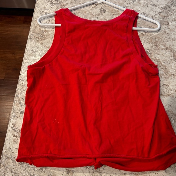 VS PINK Tank Top Red with Sparkly Stars Medium - Picture 9 of 10